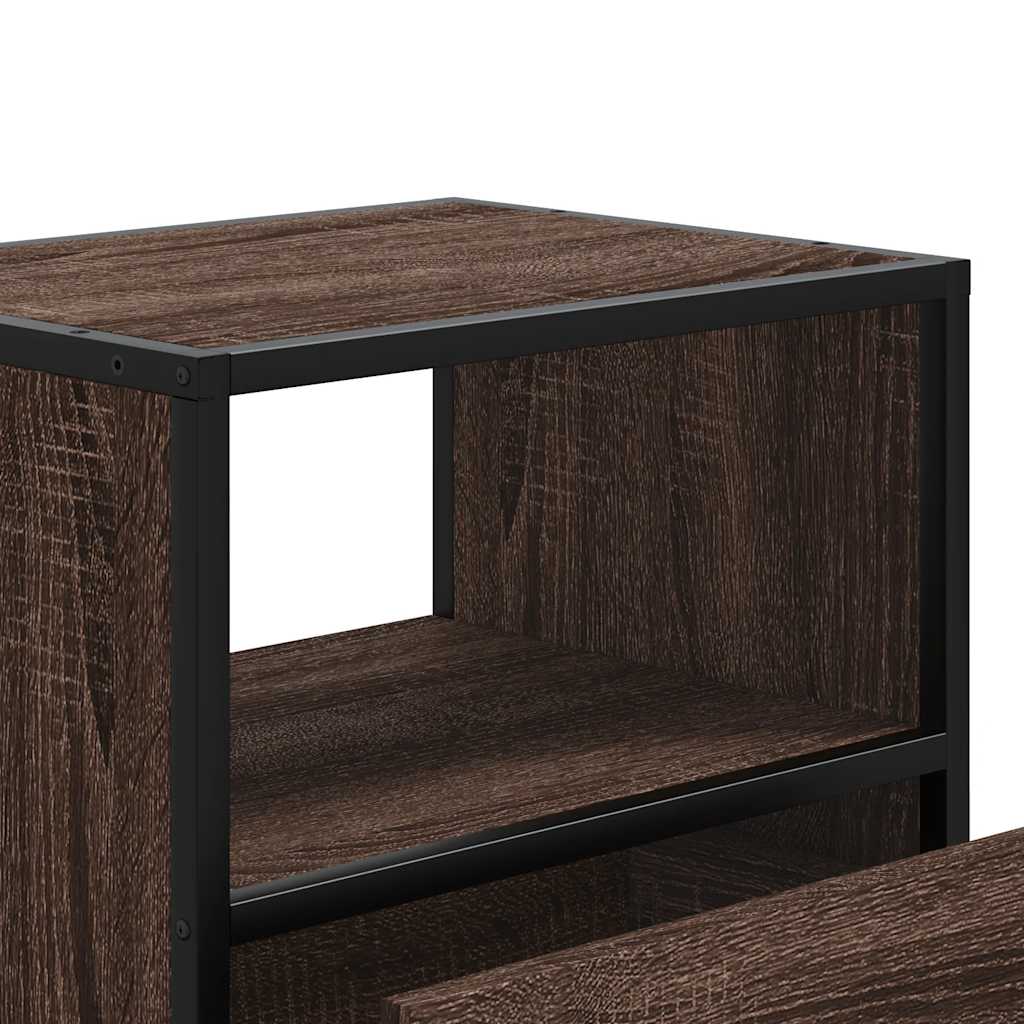 Wall-mounted bedside tables, 2 pieces, brown oak look, 40 x 31 x 39.5 cm