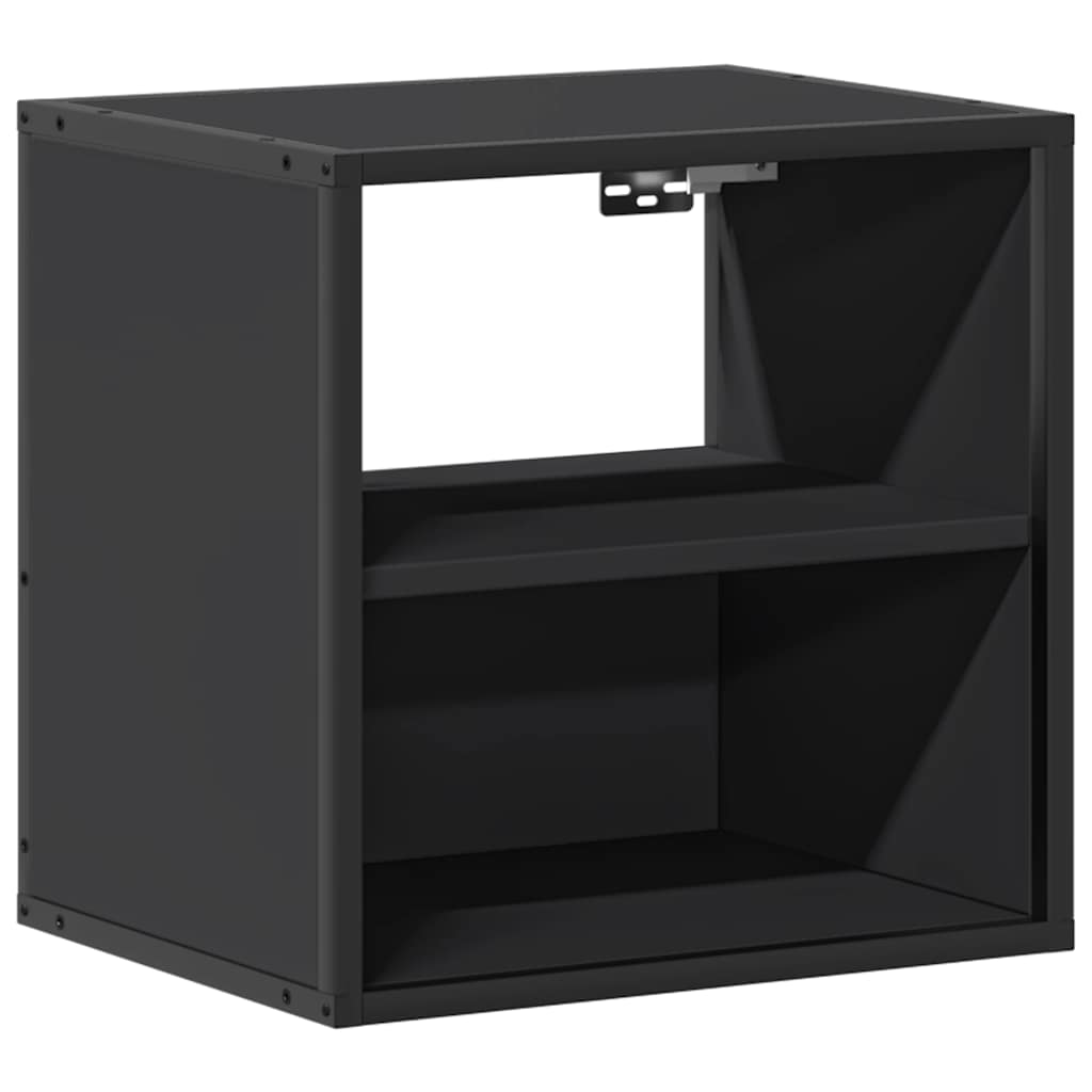 Wall-mounted bedside table black 40x31x39.5 cm