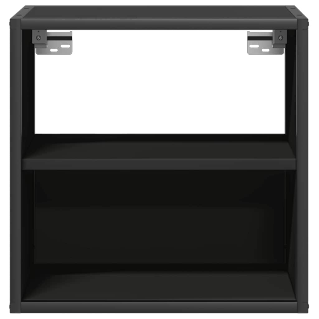 Wall-mounted bedside tables, 2 pieces, black, 40 x 31 x 39.5 cm