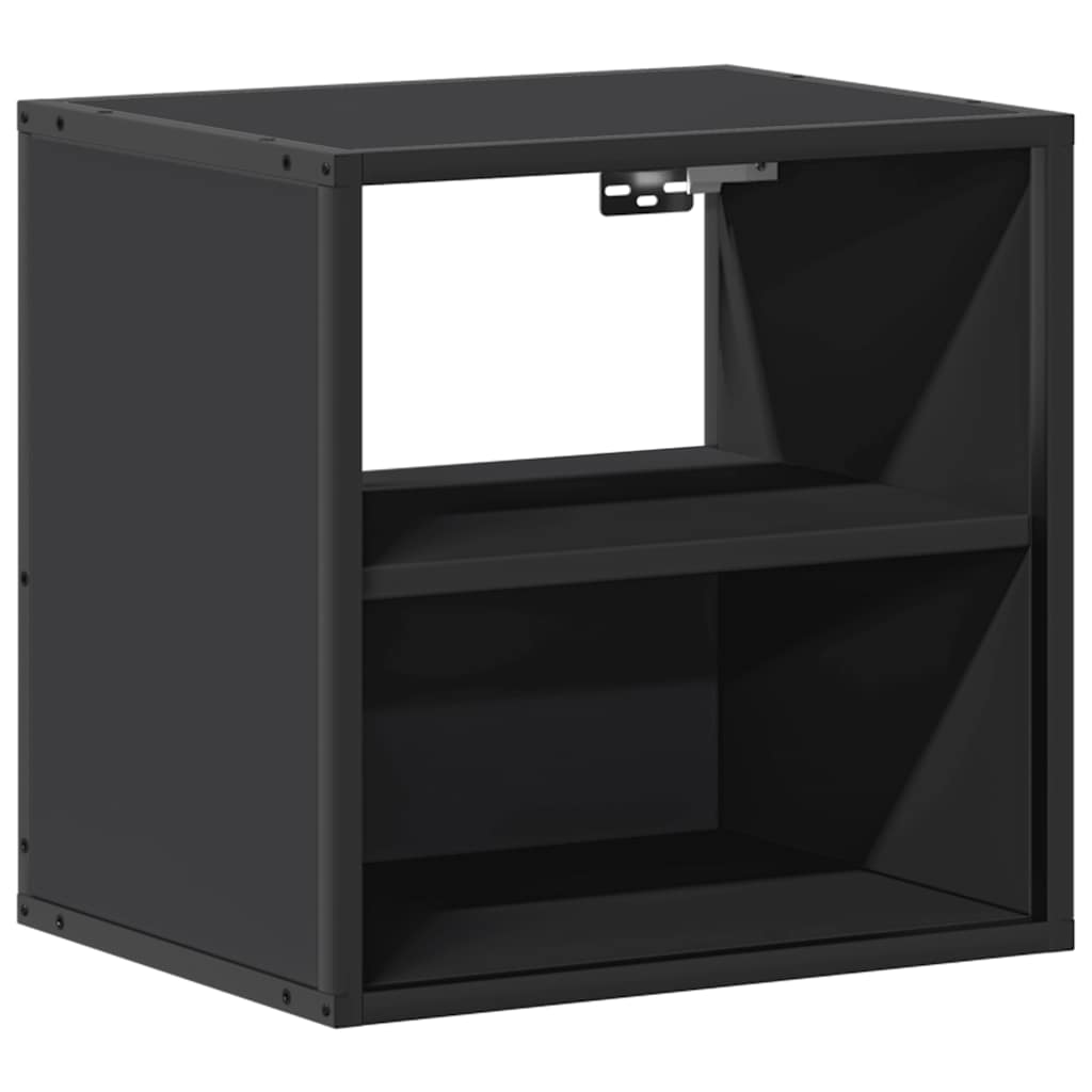 Wall-mounted bedside tables, 2 pieces, black, 40 x 31 x 39.5 cm