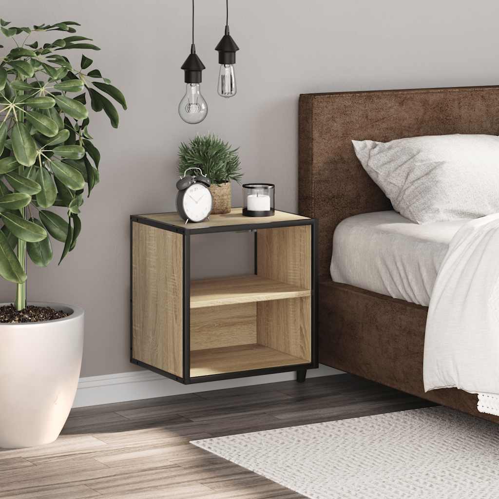 Wall-mounted bedside table Sonoma oak 40x31x39.5 cm