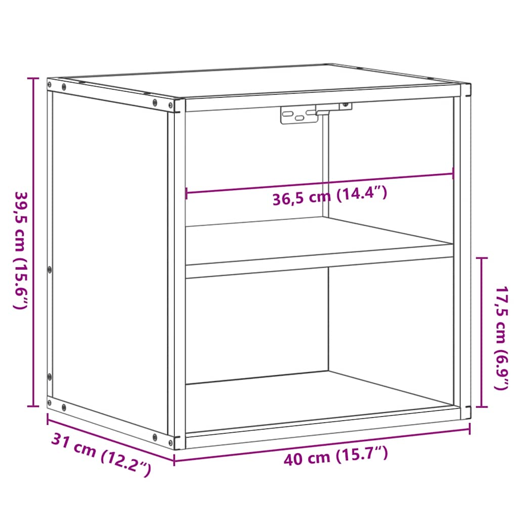 Wall-mounted bedside table Sonoma oak 40x31x39.5 cm