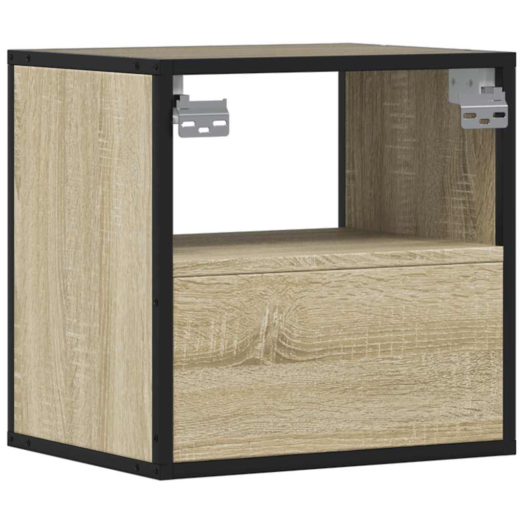 Wall-mounted bedside tables, 2 pieces, Sonoma oak, 40 x 31 x 39.5 cm