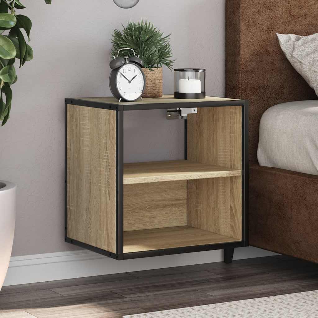 Wall-mounted bedside tables, 2 pieces, Sonoma oak, 40 x 31 x 39.5 cm