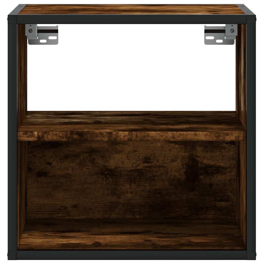 Wall-mounted bedside table smoked oak 40x31x39.5 cm