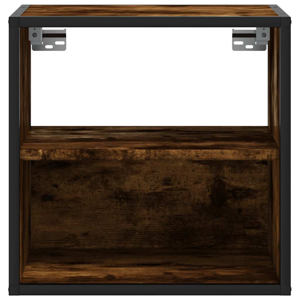 Wall-mounted bedside tables, 2 pieces, smoked oak, 40 x 31 x 39.5 cm