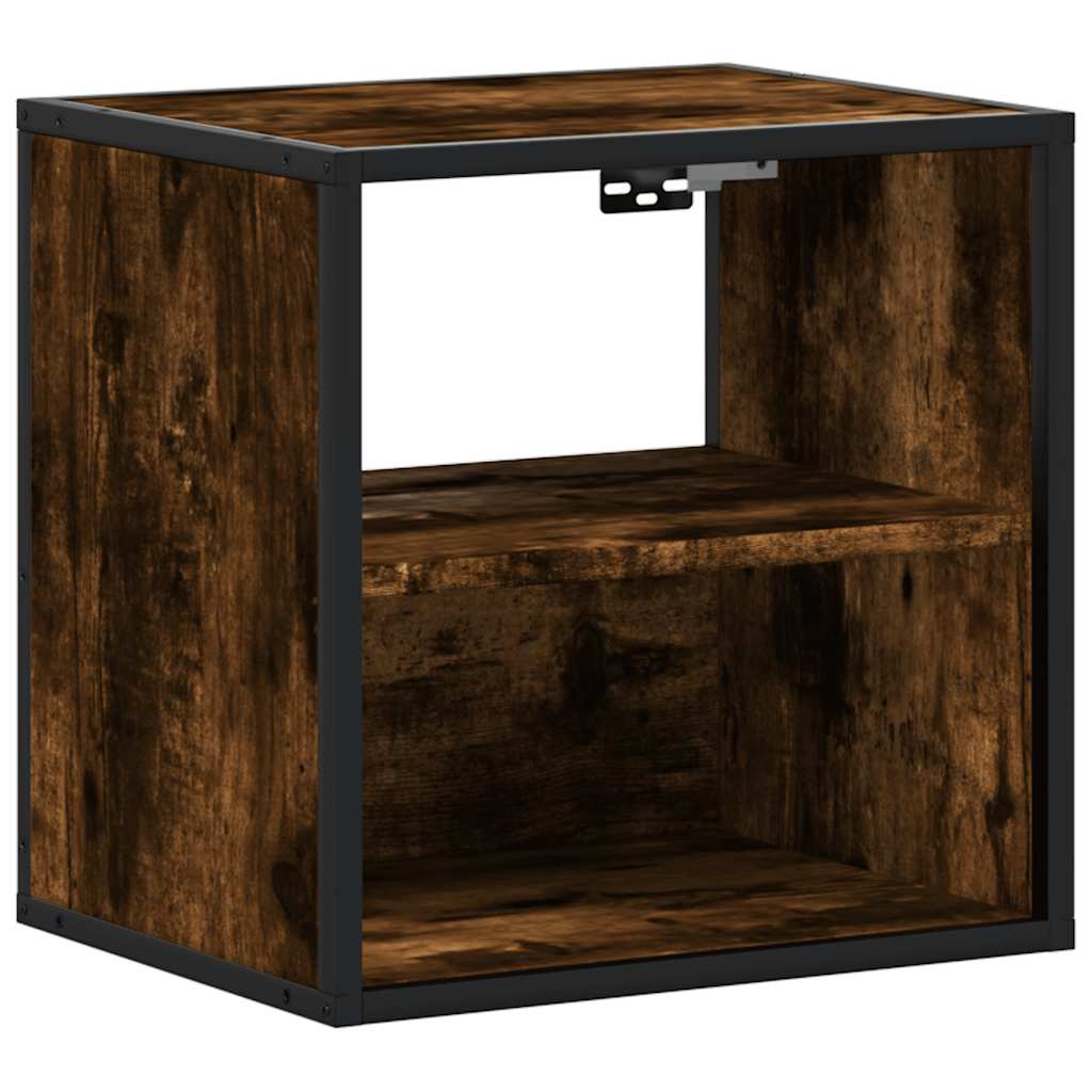 Wall-mounted bedside tables, 2 pieces, smoked oak, 40 x 31 x 39.5 cm