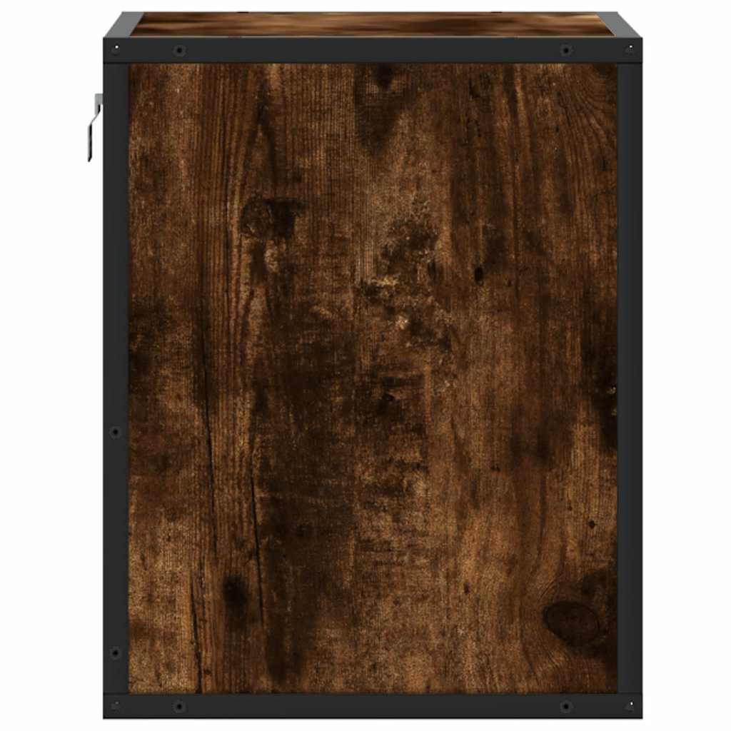 Wall-mounted bedside tables, 2 pieces, smoked oak, 40 x 31 x 39.5 cm