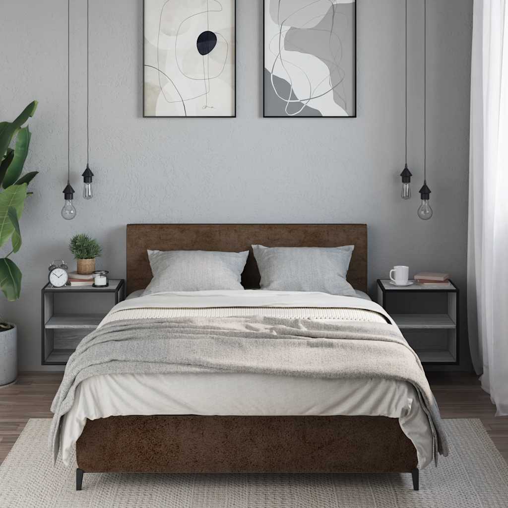 Wall-mounted bedside tables, 2 pieces, Sonoma gray, 40 x 31 x 39.5 cm