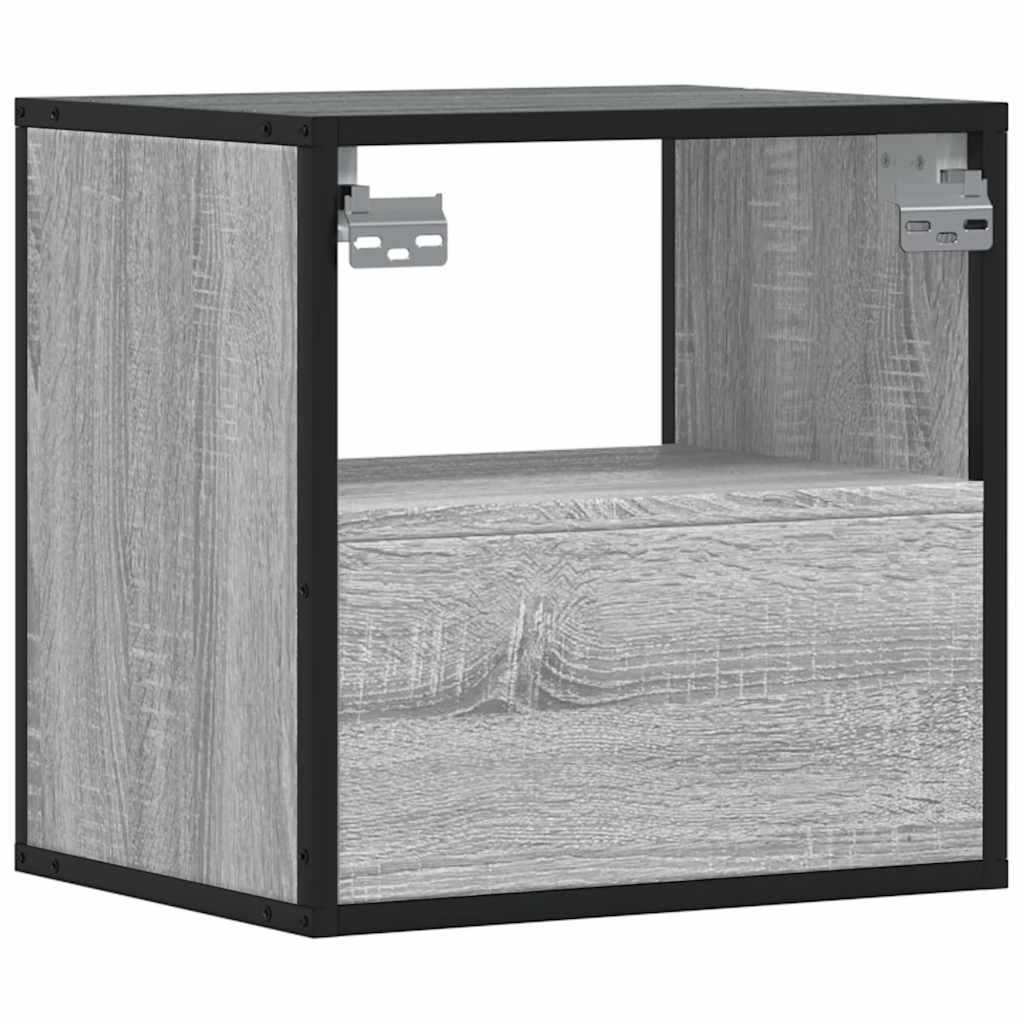 Wall-mounted bedside tables, 2 pieces, Sonoma gray, 40 x 31 x 39.5 cm