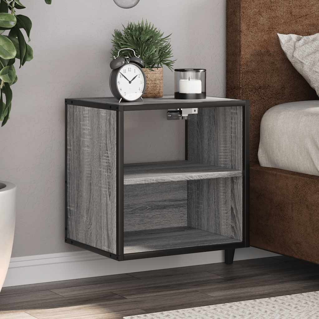 Wall-mounted bedside tables, 2 pieces, Sonoma gray, 40 x 31 x 39.5 cm