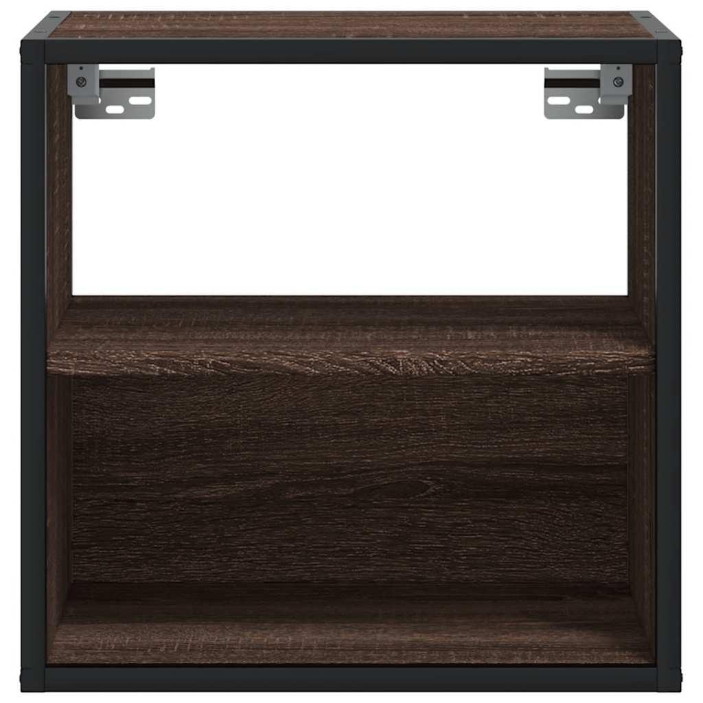 Wall-mounted bedside tables, 2 pieces, brown oak look, 40 x 31 x 39.5 cm