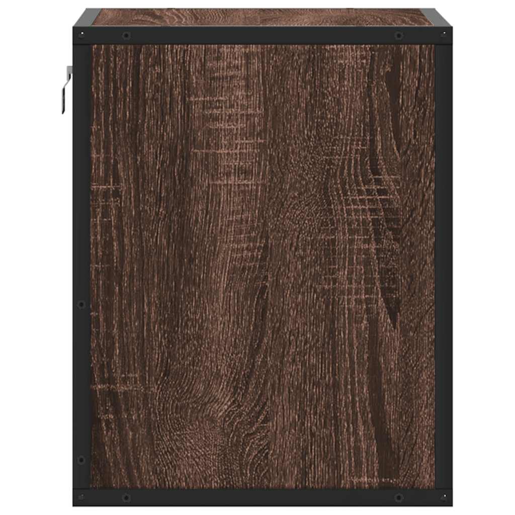 Wall-mounted bedside tables, 2 pieces, brown oak look, 40 x 31 x 39.5 cm