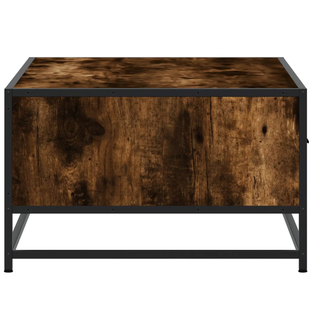 Coffee table smoked oak 90x57x35 cm wood material and metal