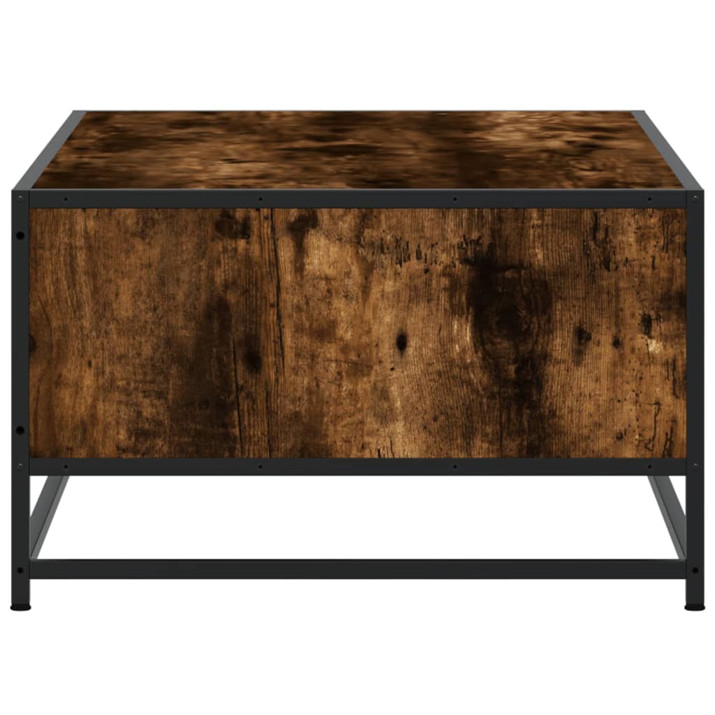 Coffee table smoked oak 100x57x35 cm wood material and metal