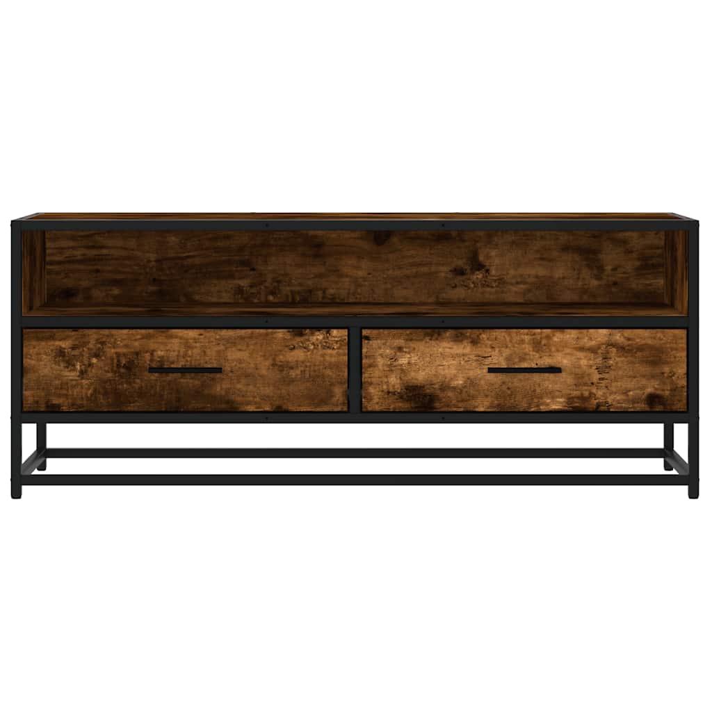 Meuble TV en chêne fumé 100x34,5x40 cm en matériau à base de bois et métal
