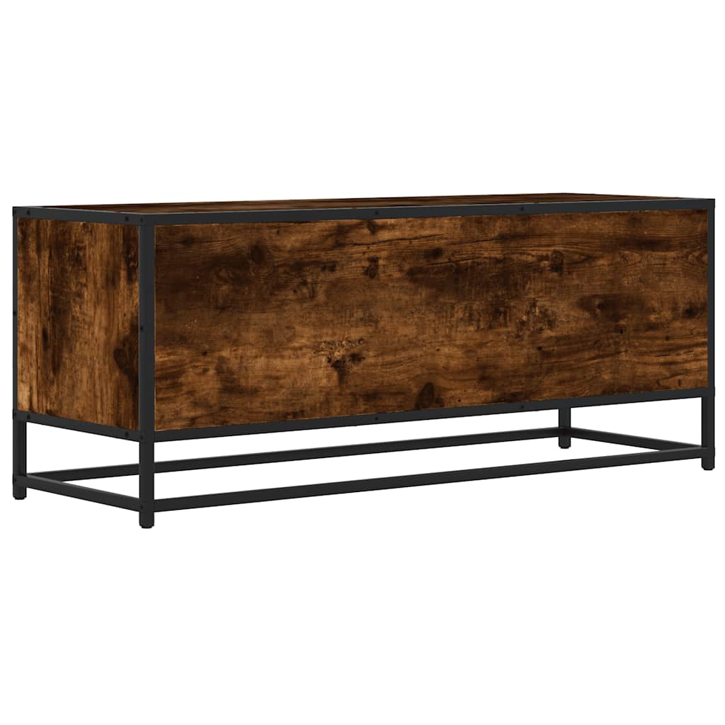 Meuble TV en chêne fumé 100x34,5x40 cm en matériau à base de bois et métal