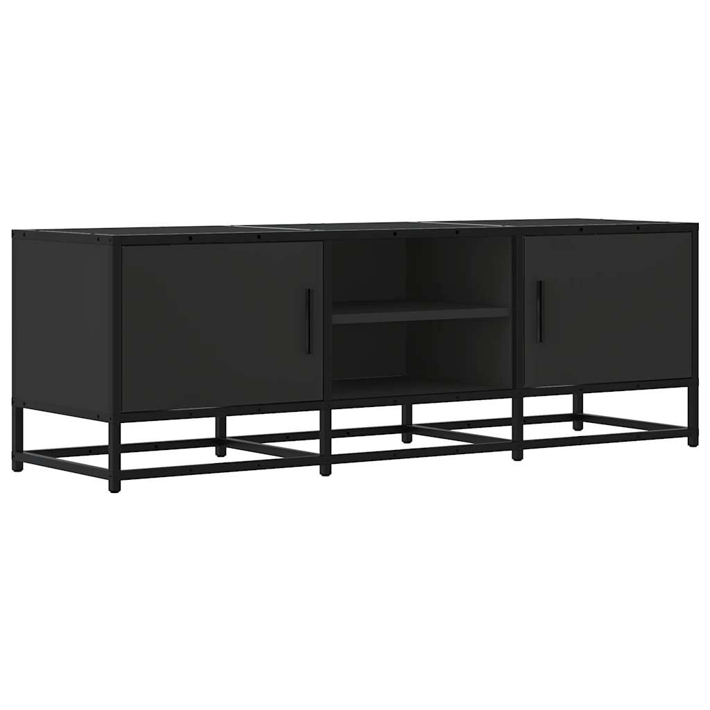 Meuble TV noir 120x35x41 cm en bois et métal