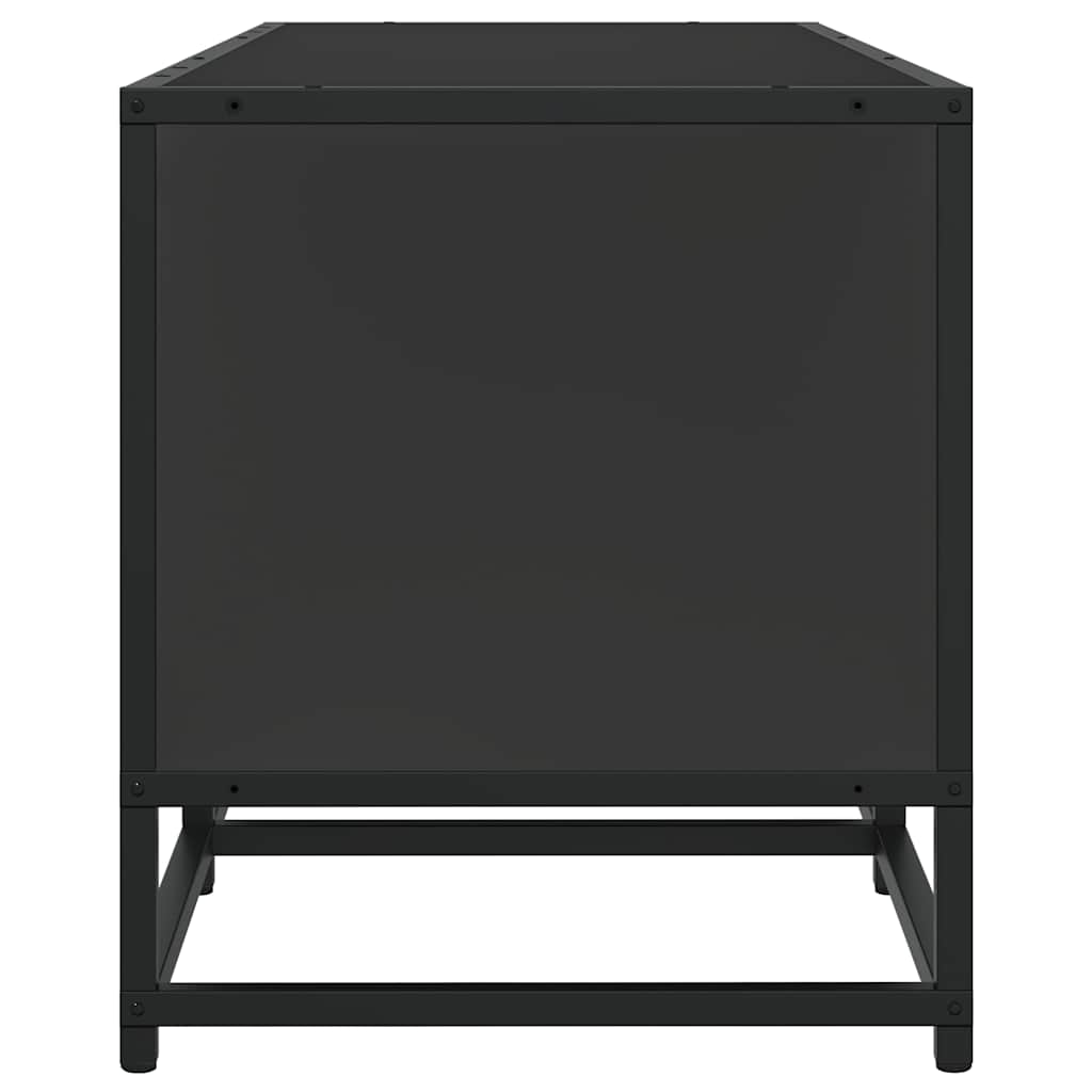Meuble TV noir 120x35x41 cm en bois et métal
