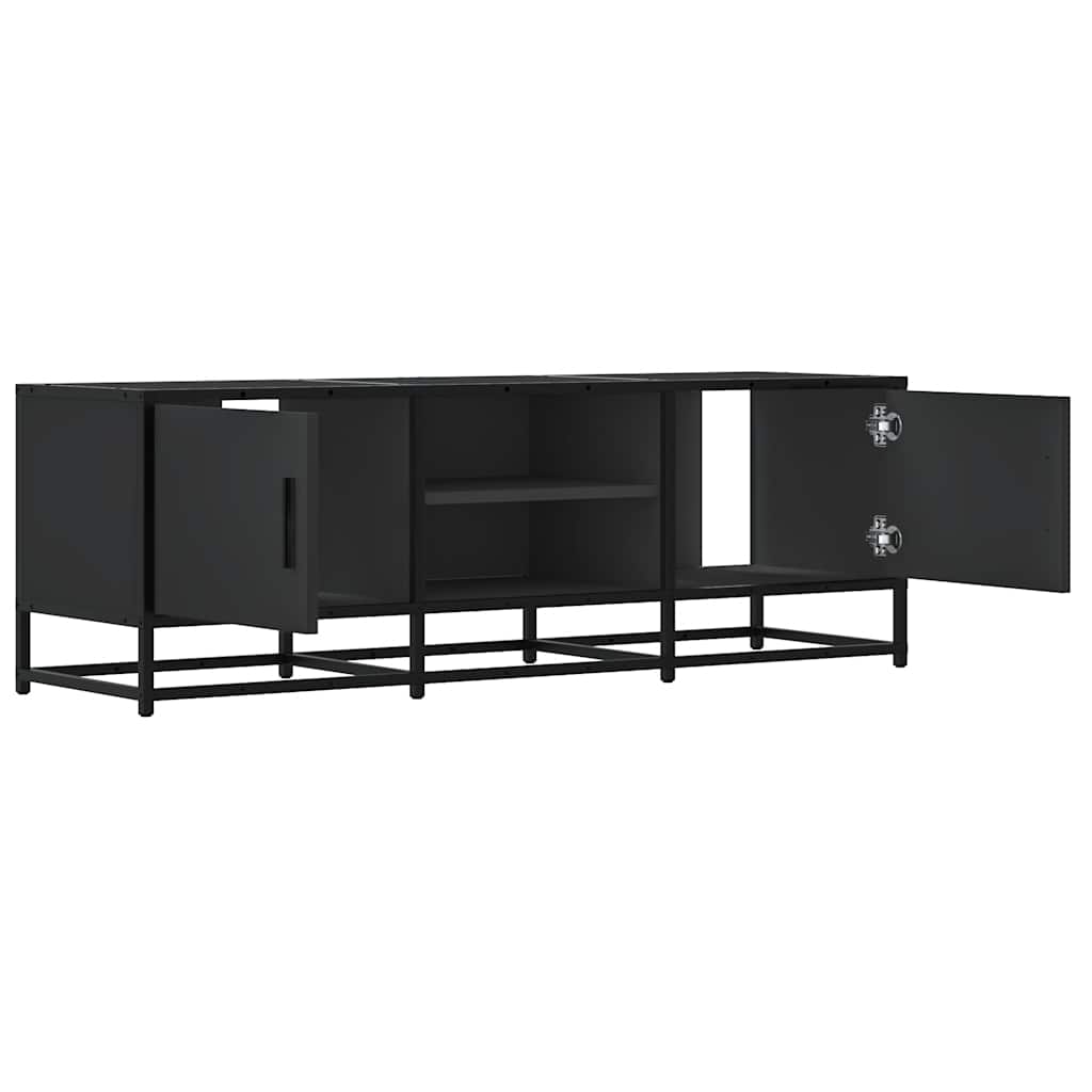 Meuble TV noir 120x35x41 cm en bois et métal