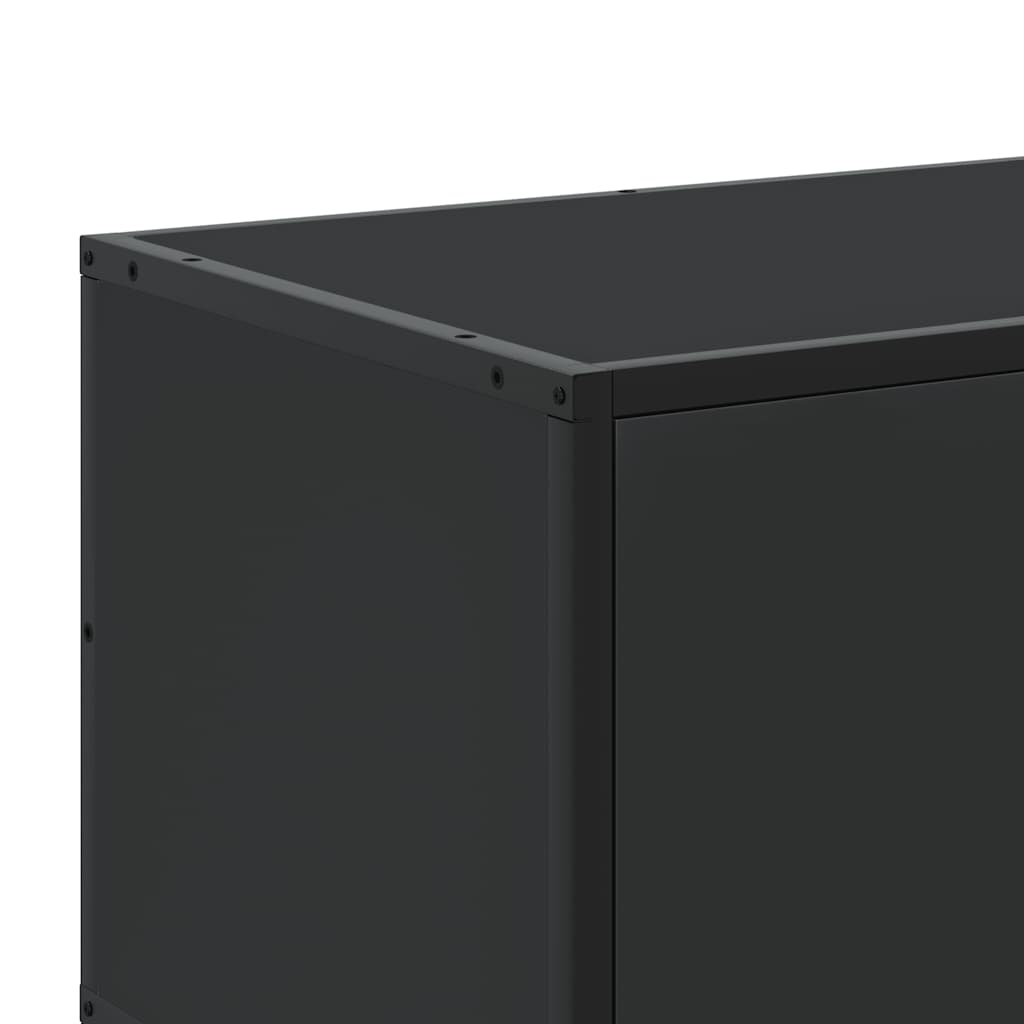 Meuble TV noir 120x35x41 cm en bois et métal