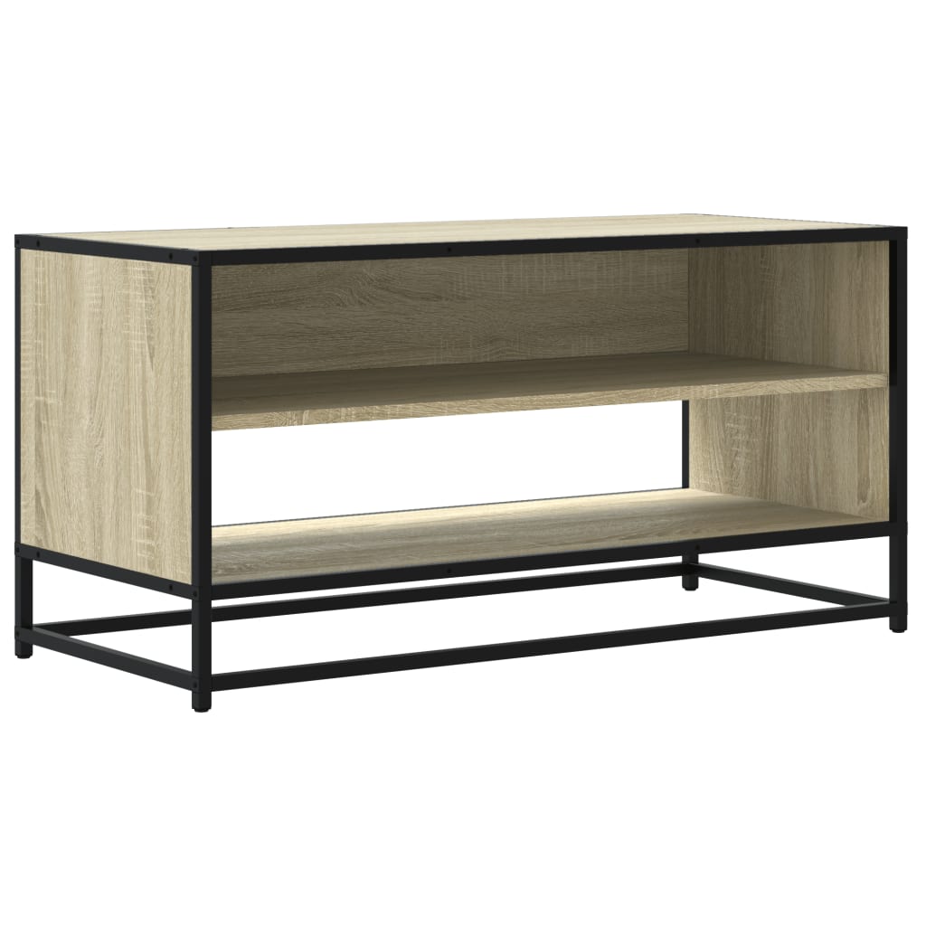 Meuble TV chêne Sonoma 91x40x46 cm en bois et métal