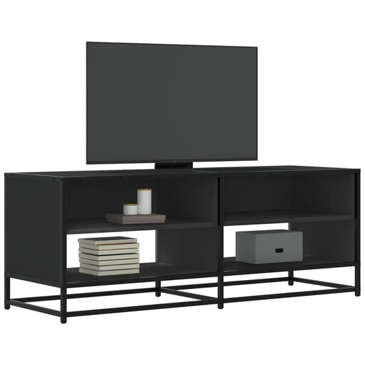 Meuble TV noir 120,5x40x46 cm en bois et métal