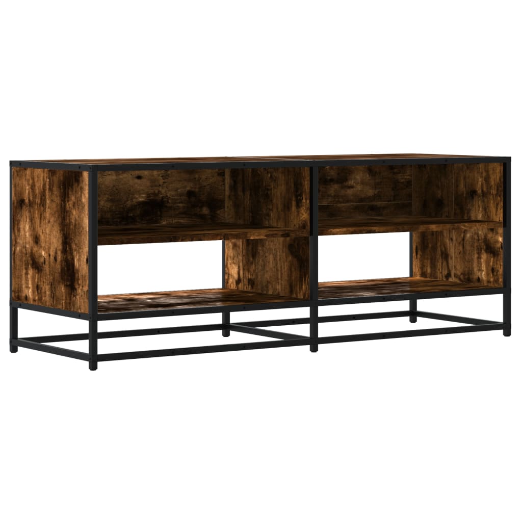 Meuble TV chêne fumé 120,5x40x46 cm en bois et métal