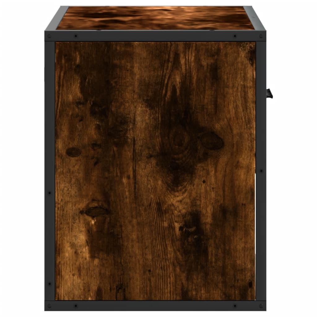 Meuble TV chêne fumé 60x31x39,5 cm en bois et métal