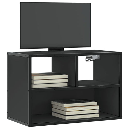 Meuble TV noir 60x31x39,5 cm en bois et métal