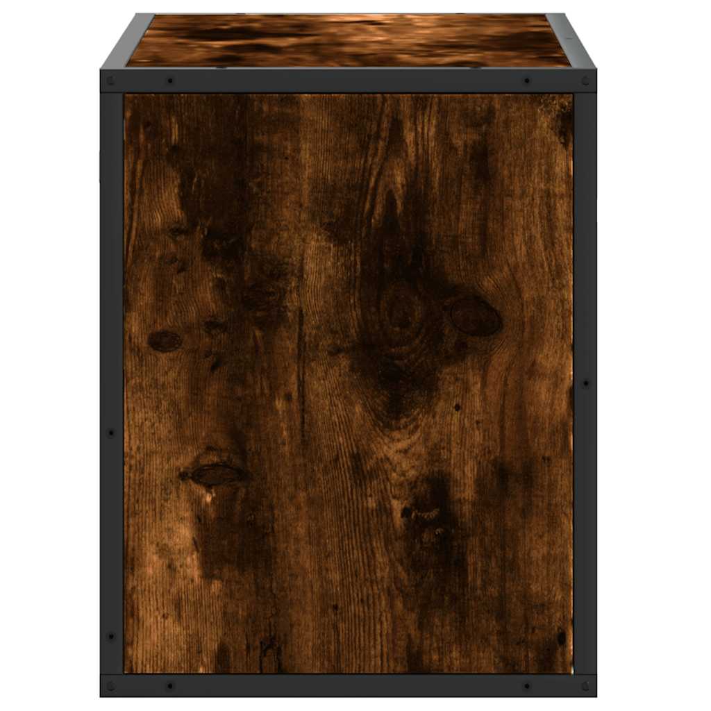 Meuble TV chêne fumé 60x31x39,5 cm en bois et métal