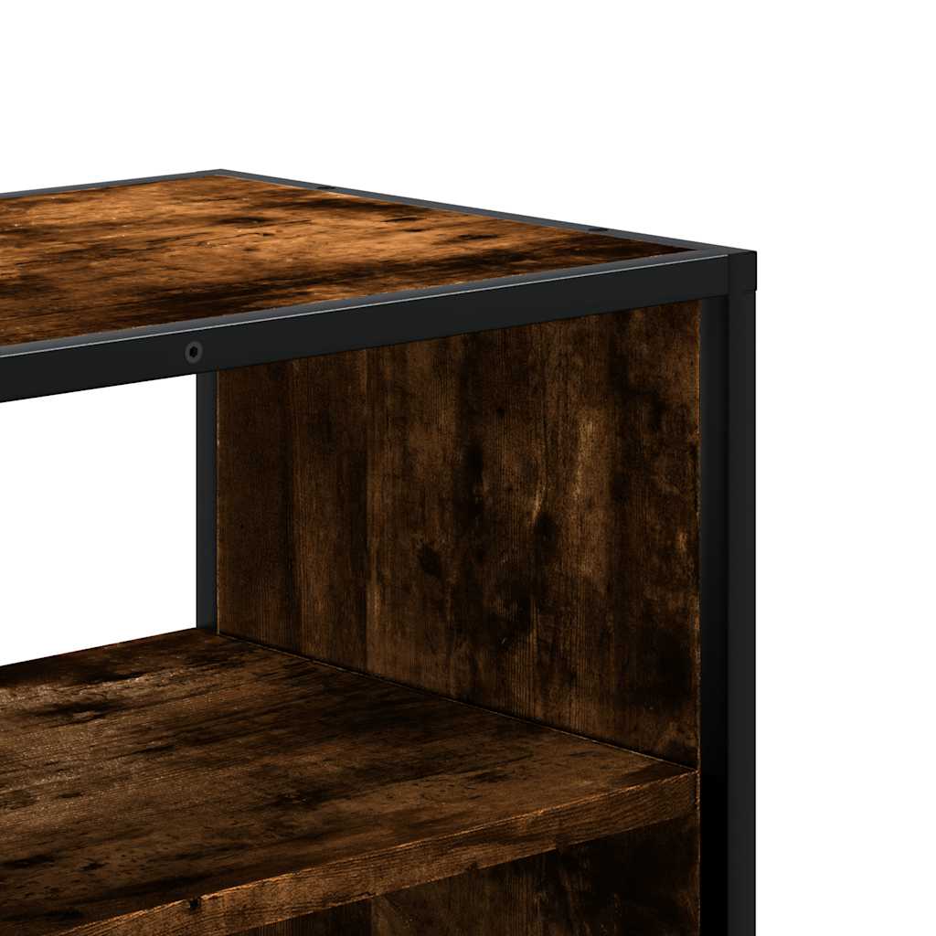 Meuble TV chêne fumé 60x31x39,5 cm en bois et métal