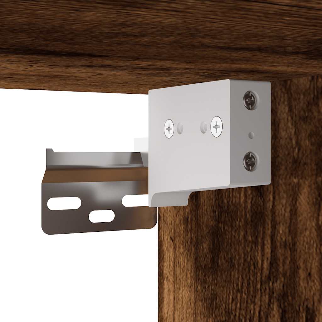 Meuble TV chêne fumé 60x31x39,5 cm en bois et métal