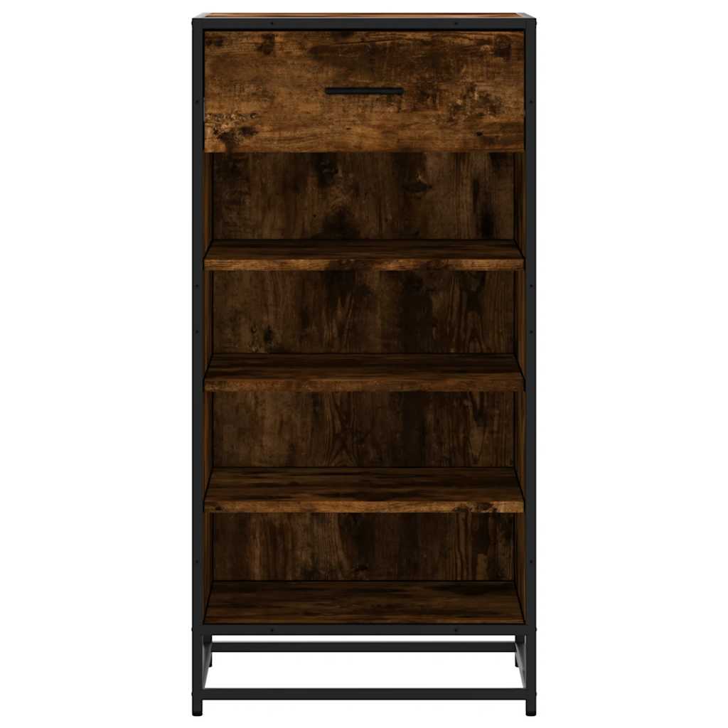 Shoe rack smoked oak 48x38x97.5 cm wood material