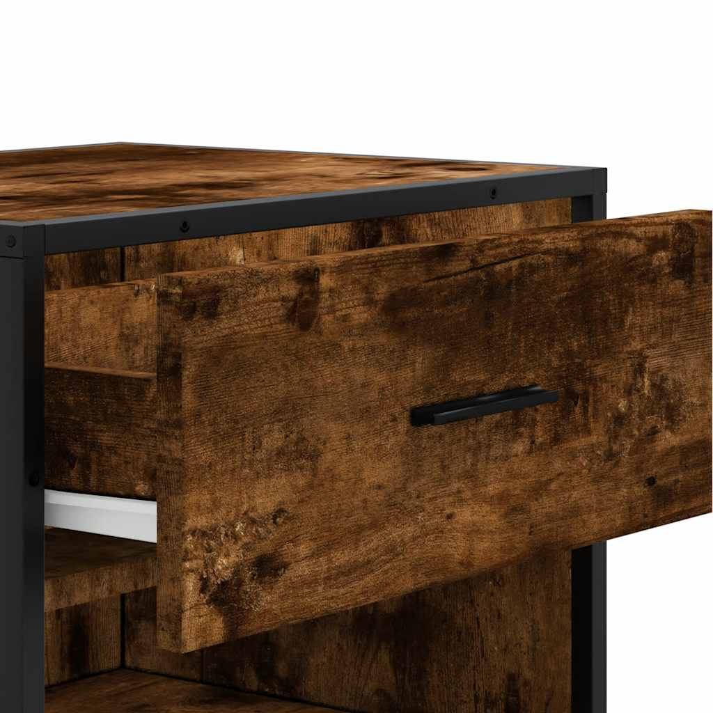 Shoe rack smoked oak 48x38x97.5 cm wood material