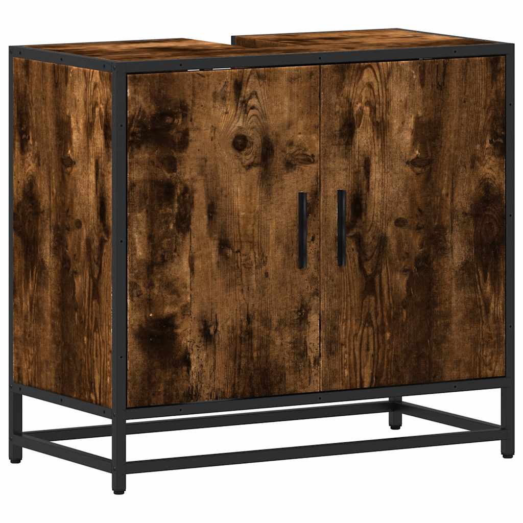 Vanity unit smoked oak 65x33x60 cm wood material