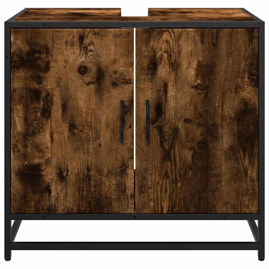 Vanity unit smoked oak 65x33x60 cm wood material