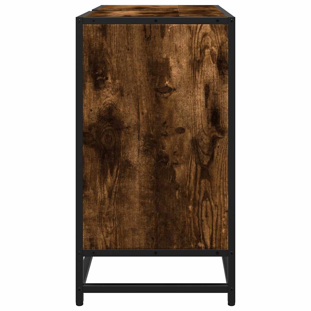 Vanity unit smoked oak 65x33x60 cm wood material