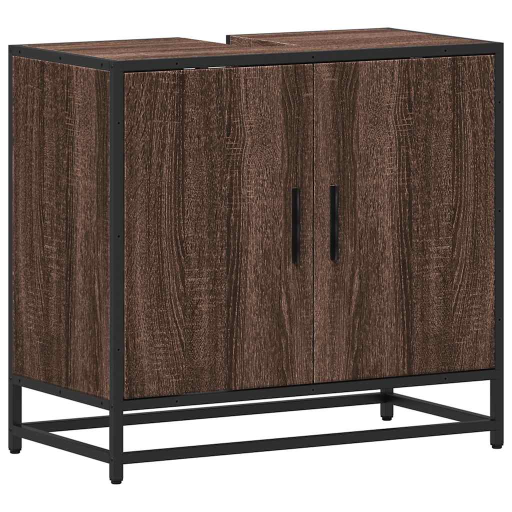 Washbasin base cabinet brown oak look 65x33x60 cm