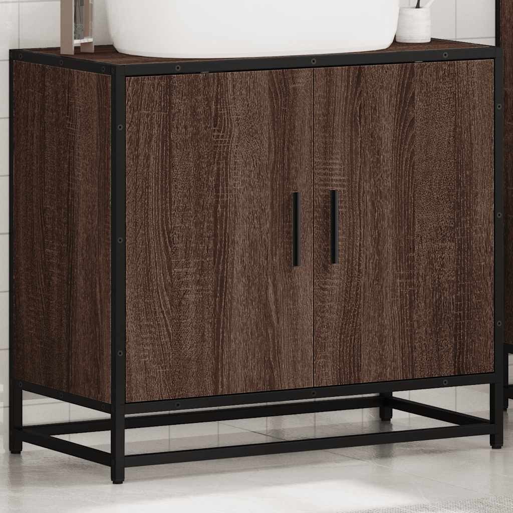 Washbasin base cabinet brown oak look 65x33x60 cm