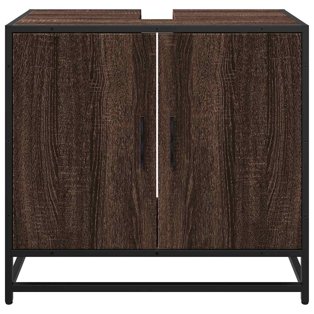 Washbasin base cabinet brown oak look 65x33x60 cm