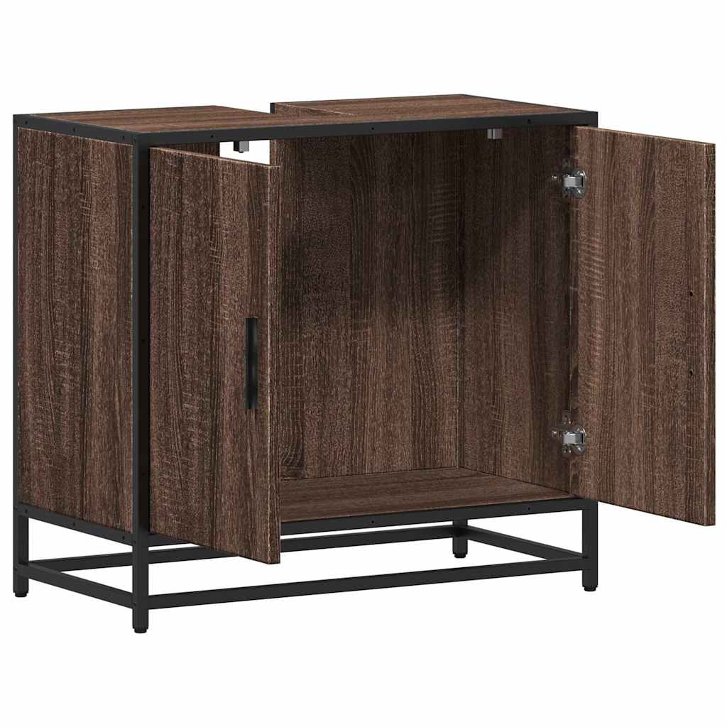 Washbasin base cabinet brown oak look 65x33x60 cm
