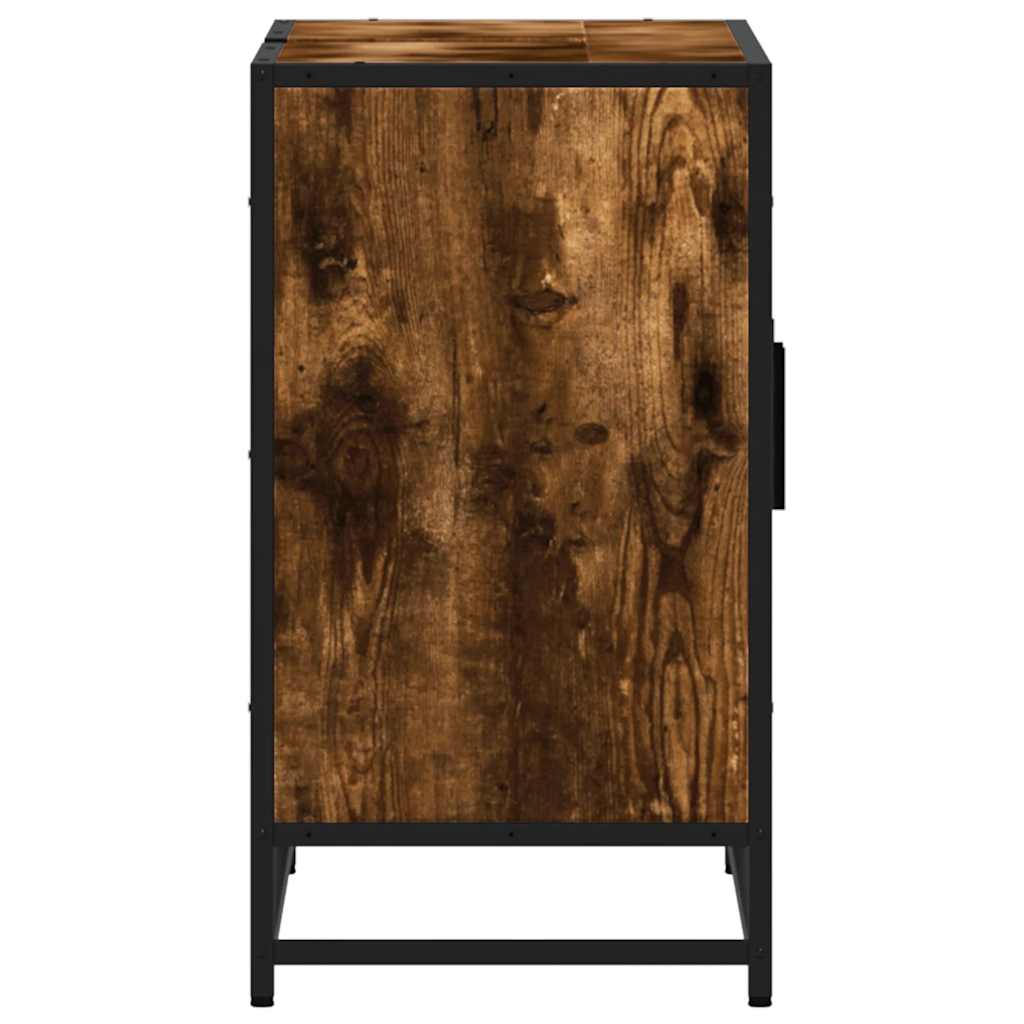 Vanity unit smoked oak 90x33x60 cm wood-based material