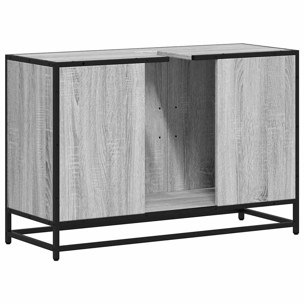 Washbasin base cabinet grey Sonoma 90x33x60 cm wood material
