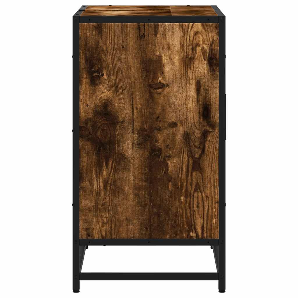 Vanity unit smoked oak 65x33x60 cm wood material