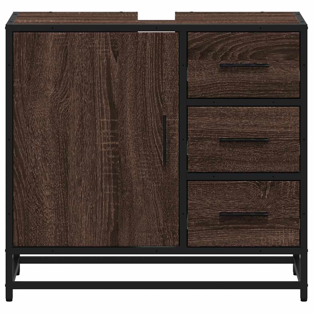 Washbasin base cabinet brown oak look 65x33x60 cm