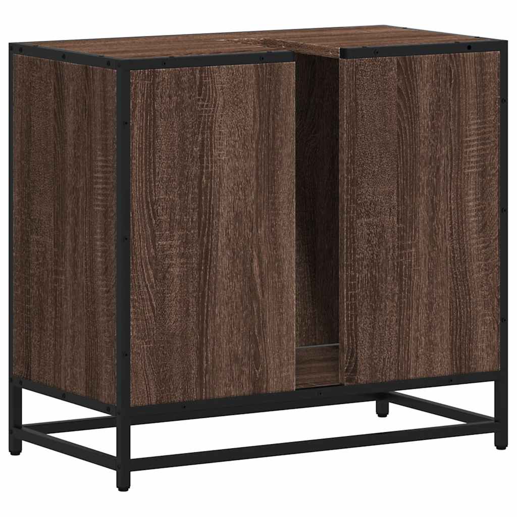 Washbasin base cabinet brown oak look 65x33x60 cm