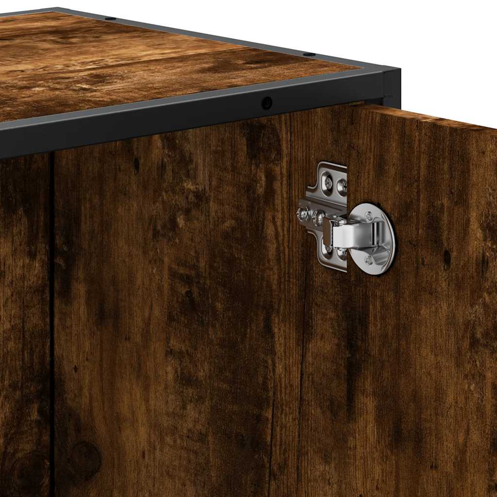 Vanity unit smoked oak 65x33x60 cm wood material