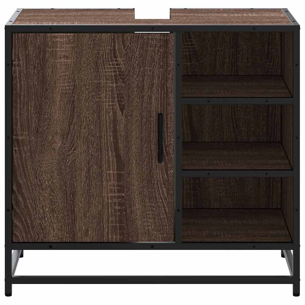 Washbasin base cabinet brown oak look 65x33x60 cm