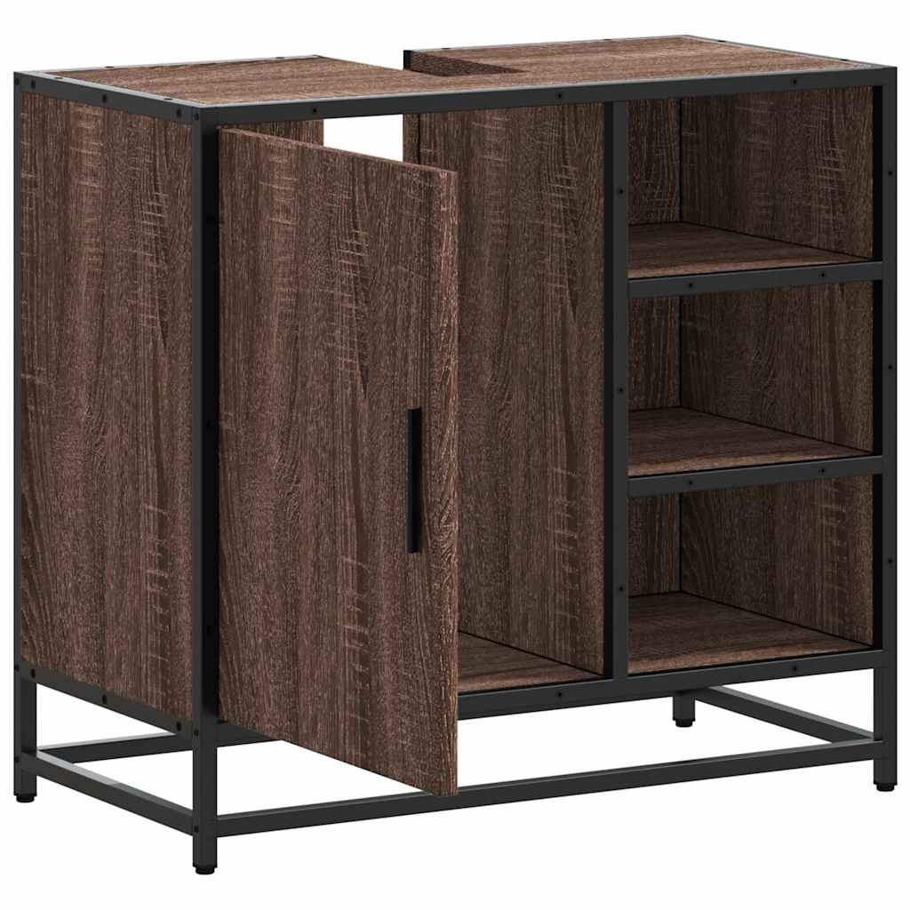 Washbasin base cabinet brown oak look 65x33x60 cm
